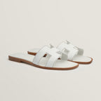 Chypre Sandals in white and tan