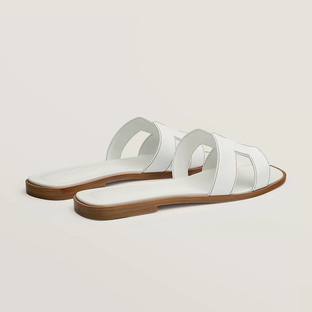 Chypre Sandals in white and tan