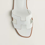 Chypre Sandals in white and tan