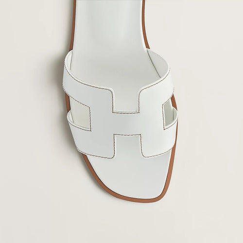 Chypre Sandals in white and tan