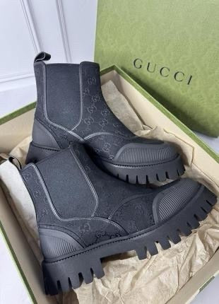 Lug-Sole Ankle Boots in black