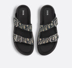 Aqua Oblique Sandals in black and grey