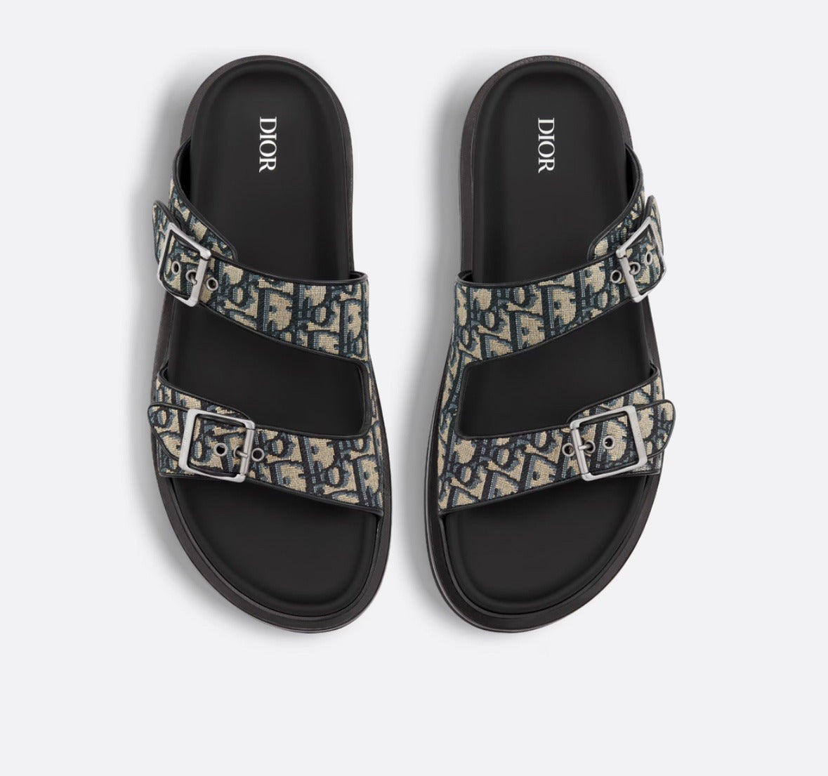 Aqua Oblique Sandals in black and grey