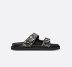 Aqua Oblique Sandals in black and grey