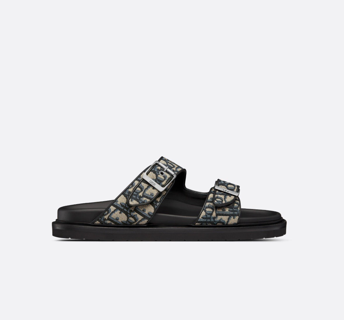 Aqua Oblique Sandals in black and grey
