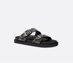 Aqua Oblique Sandals in black and grey