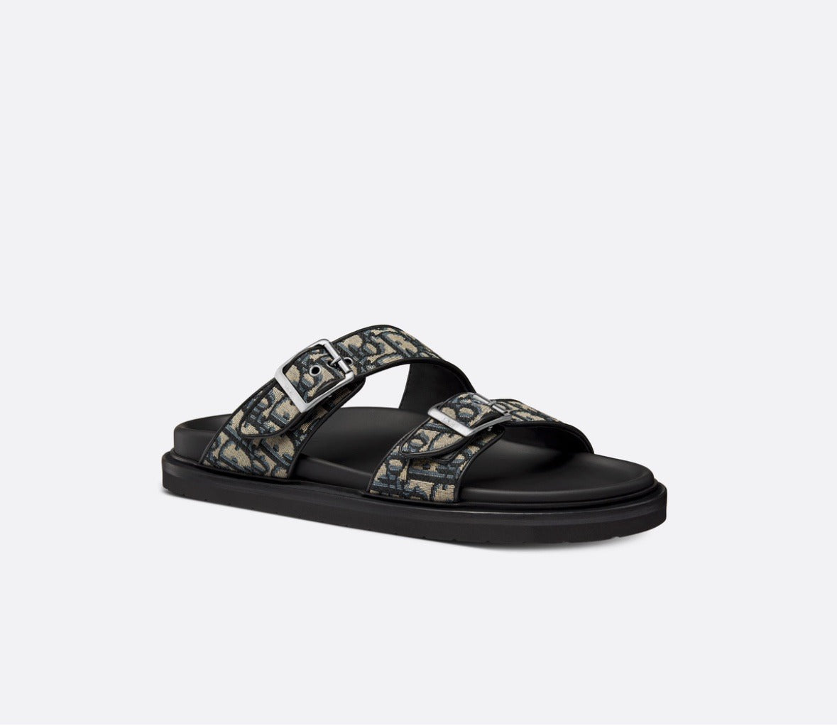Aqua Oblique Sandals in black and grey