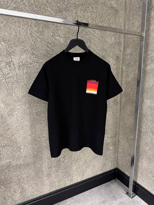 Gradient Square T-Shirt in black, orange and yellow