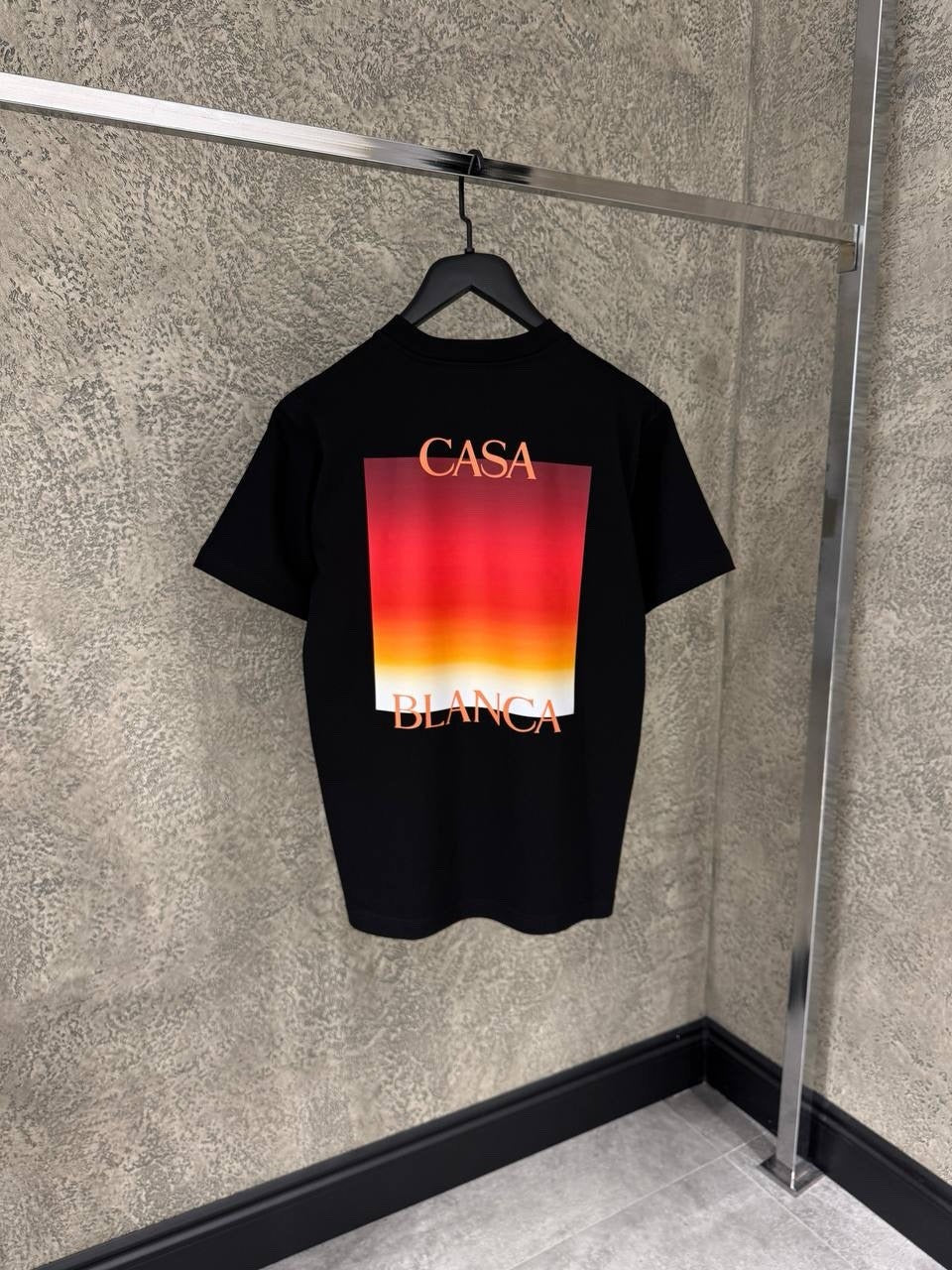 Gradient Square T-Shirt in black, orange and yellow