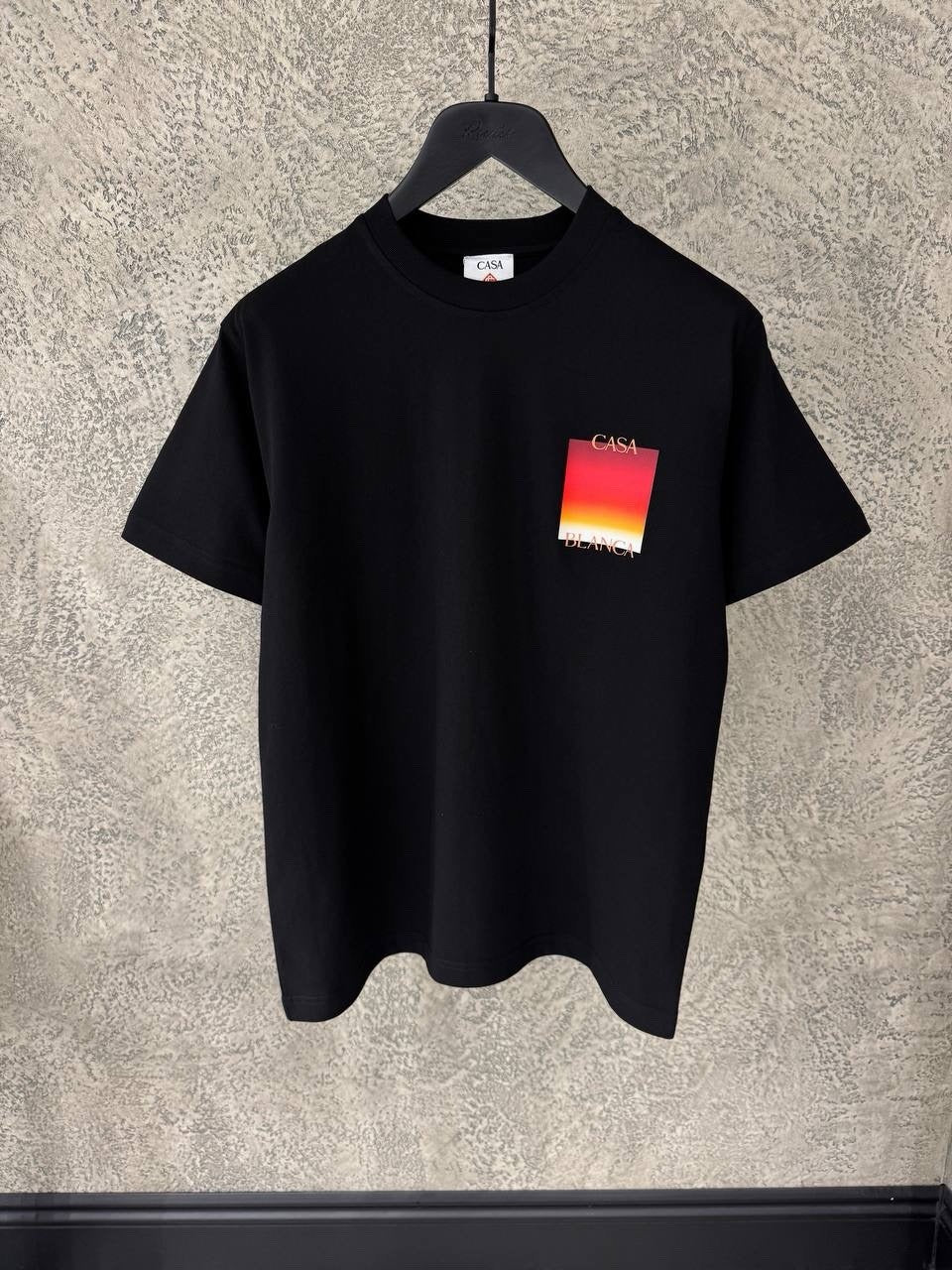 Gradient Square T-Shirt in black, orange and yellow