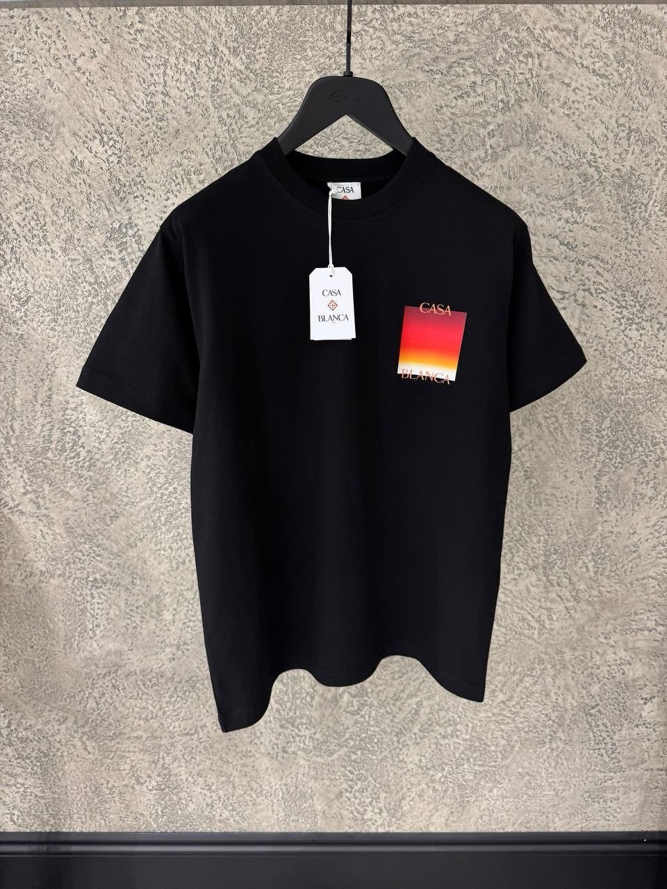 Gradient Square T-Shirt in black, orange and yellow