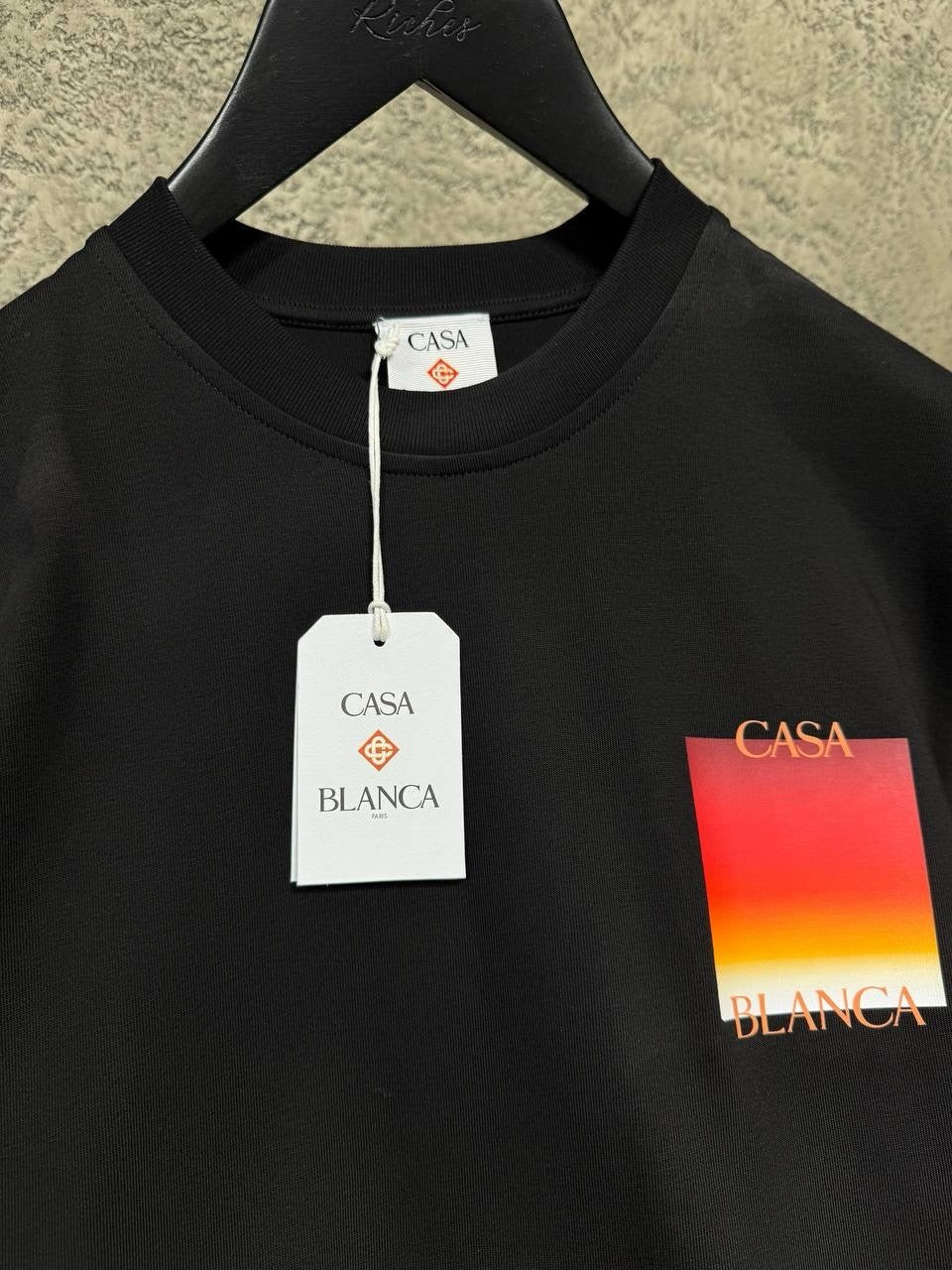 Gradient Square T-Shirt in black, orange and yellow