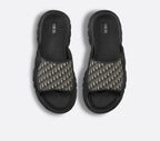 Alpha Oblique Slides in black and grey