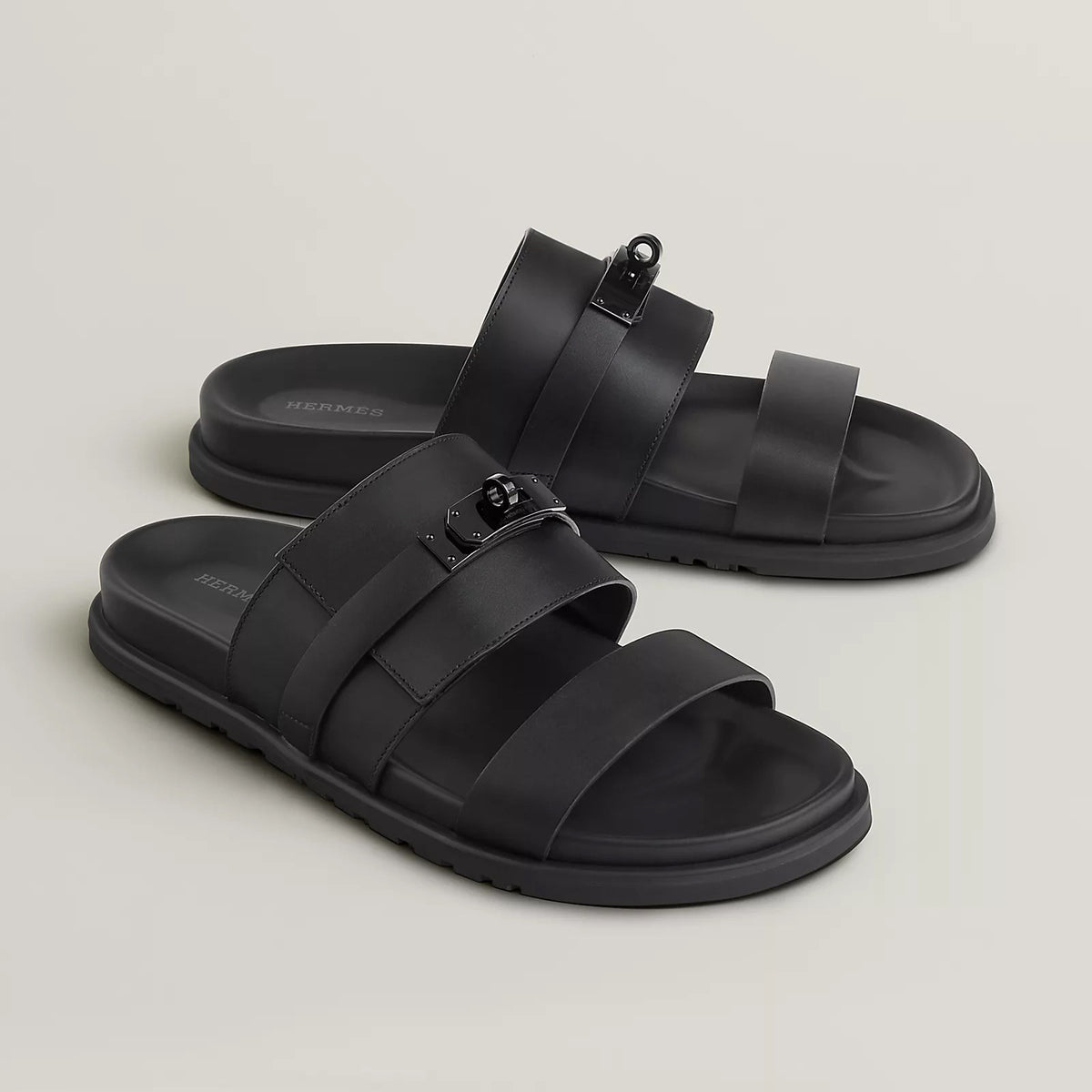 Chypre Double-Strap Sandals in black