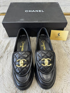 Quilted Loafers in black