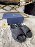 Patterned Slide Sandals in black
