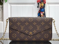 Pochette Félicie Monogram Bag in brown and tan