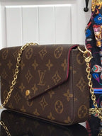 Pochette Félicie Monogram Bag in brown and tan