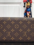 Pochette Félicie Monogram Bag in brown and tan