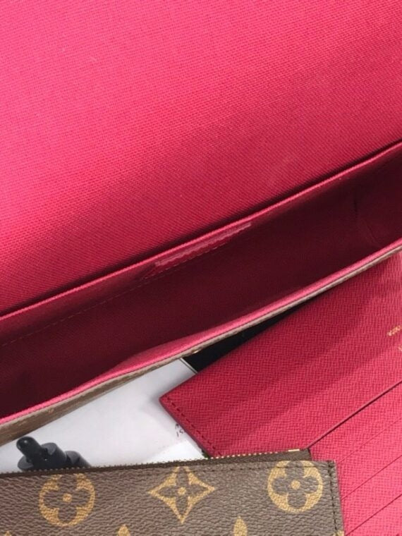 Pochette Félicie Monogram Bag in brown and tan
