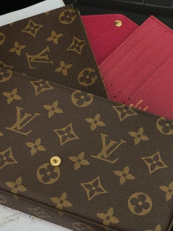 Pochette Félicie Monogram Bag in brown and tan