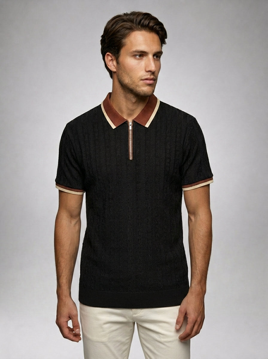 The Ledbury Knit Zip Polo