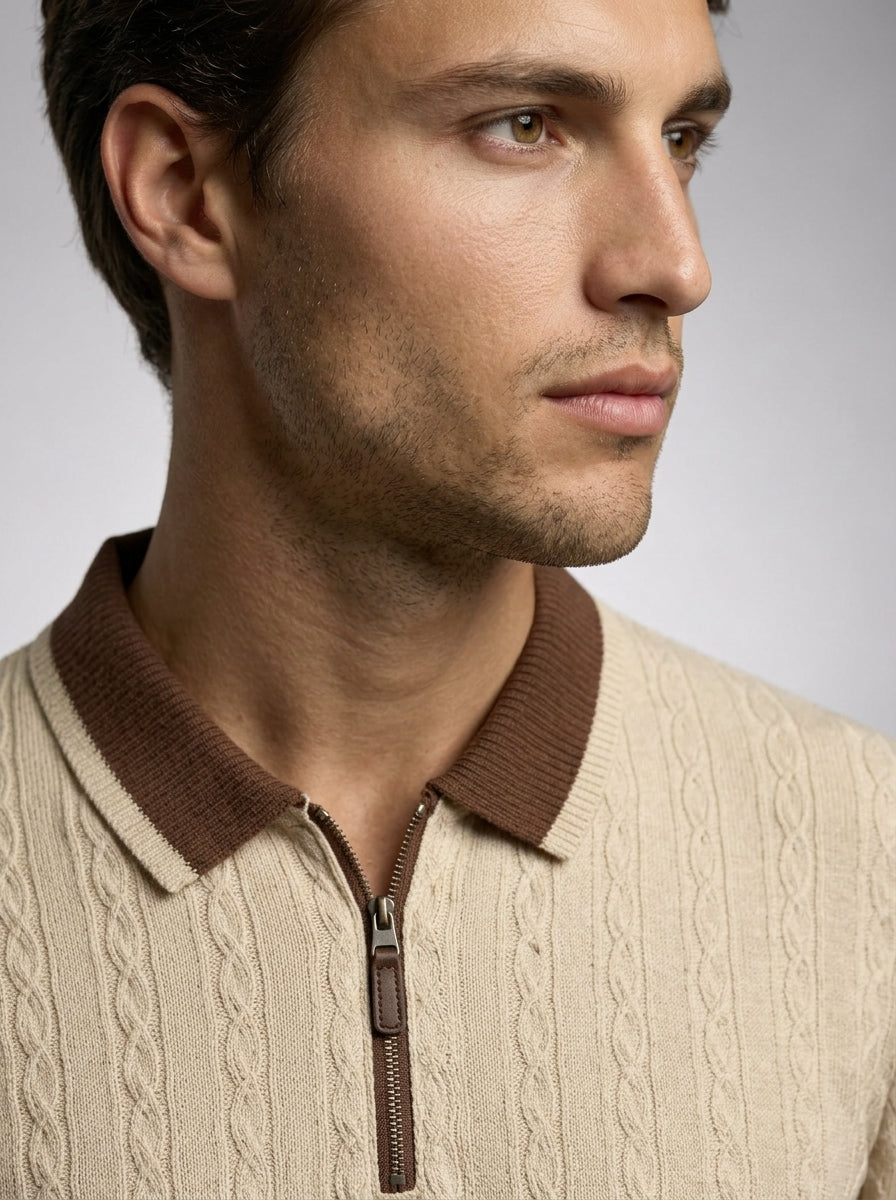 The Ledbury Knit Zip Polo