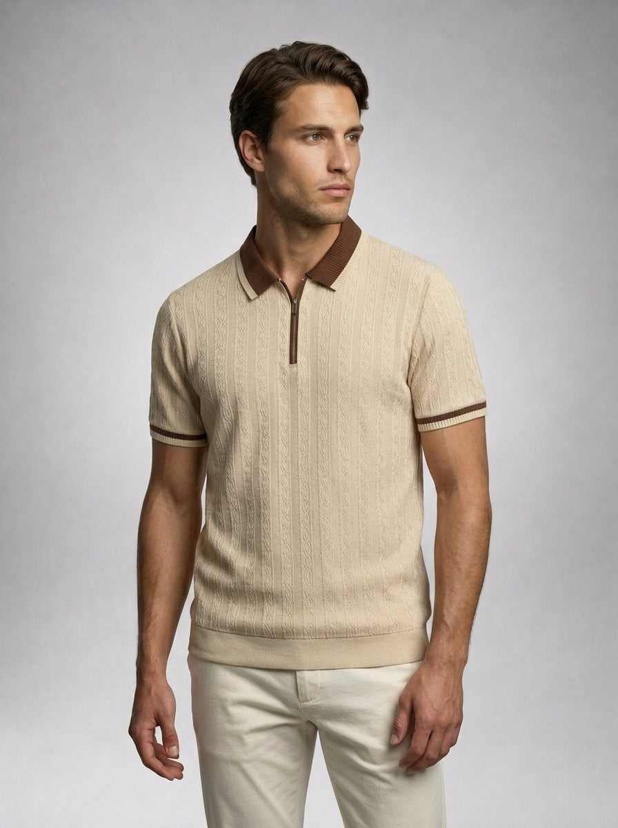 The Ledbury Knit Zip Polo