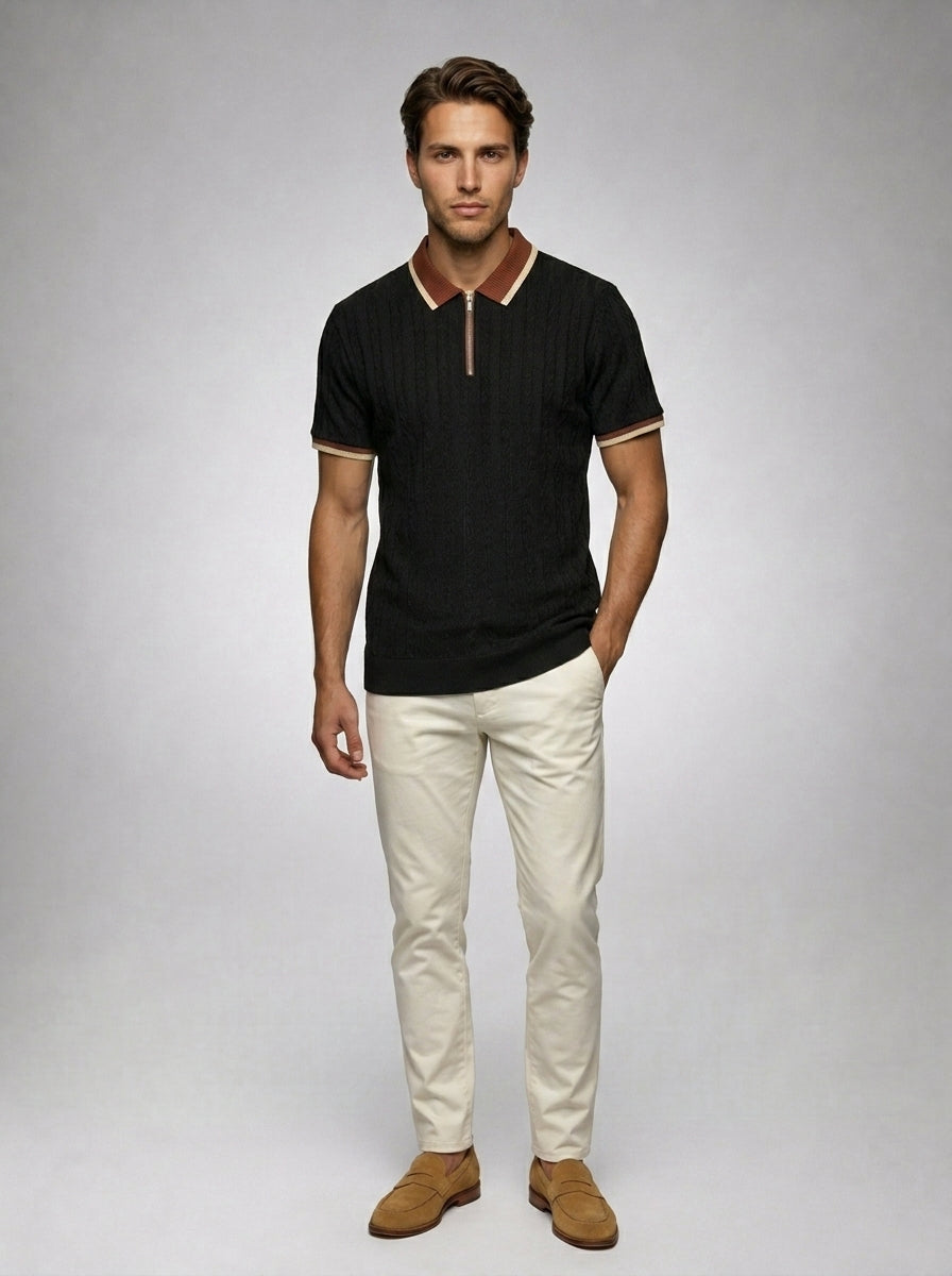 The Ledbury Knit Zip Polo