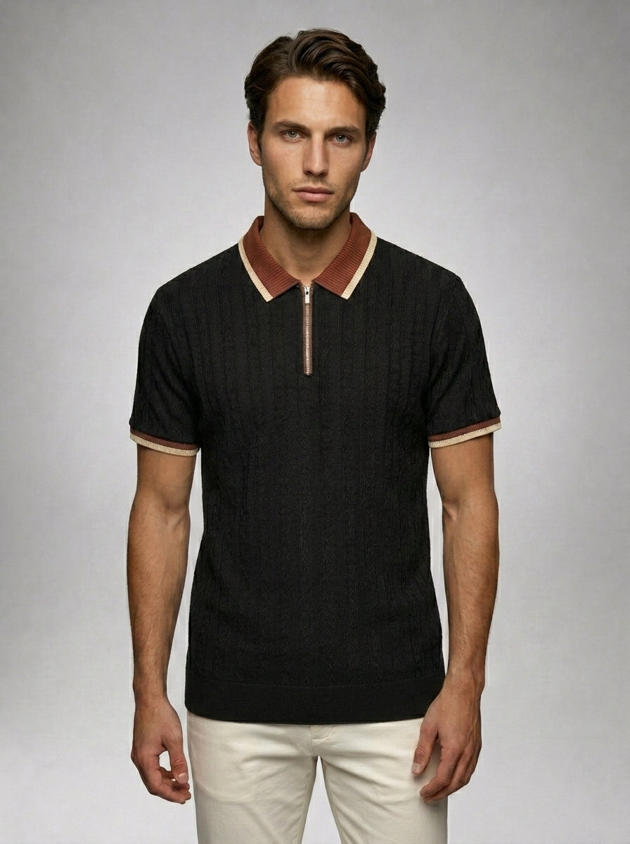 The Ledbury Knit Zip Polo