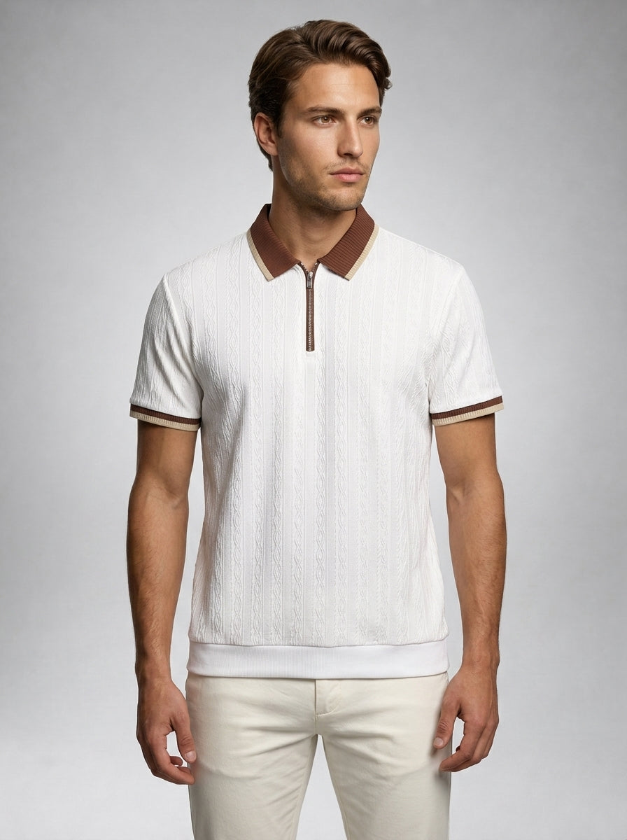 The Ledbury Knit Zip Polo