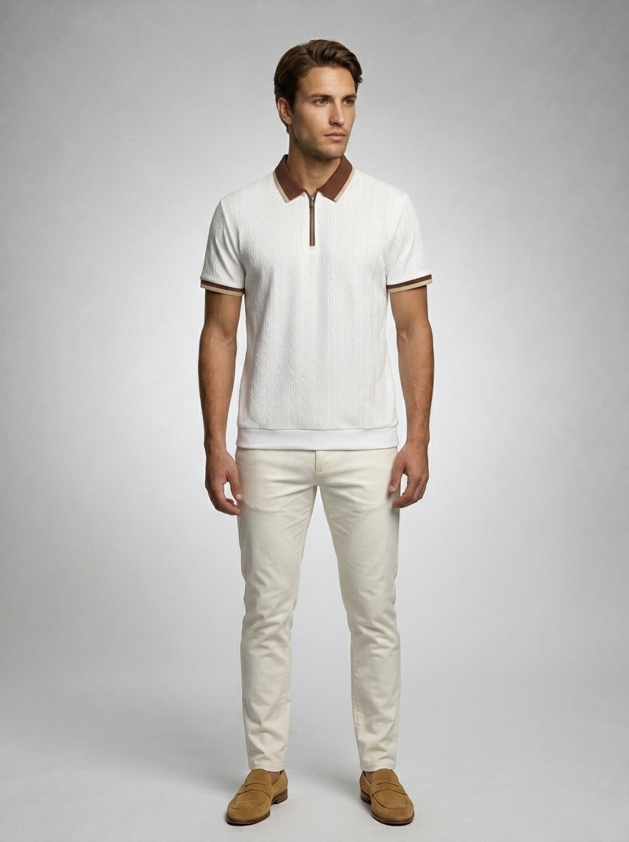The Ledbury Knit Zip Polo