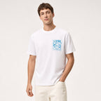 Anagram Multicolor Patch T-Shirt in white and blue