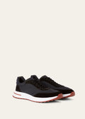 Knit Runner Sneakers in black, white and brown
