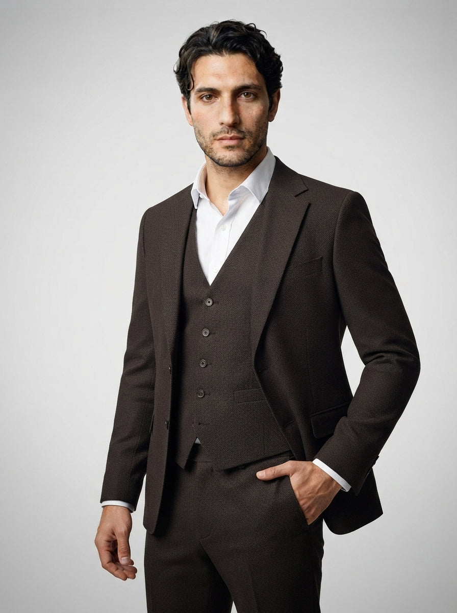 The Rowsley Three Piece Suit in Brown