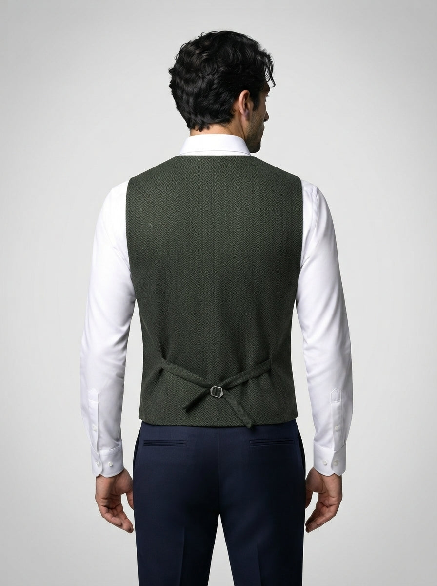 The Cavendish Tailored Vest in Olive