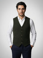 The Cavendish Tailored Vest in Olive