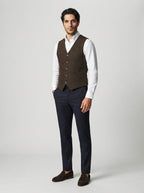 The Cavendish Tailored Vest in Brown