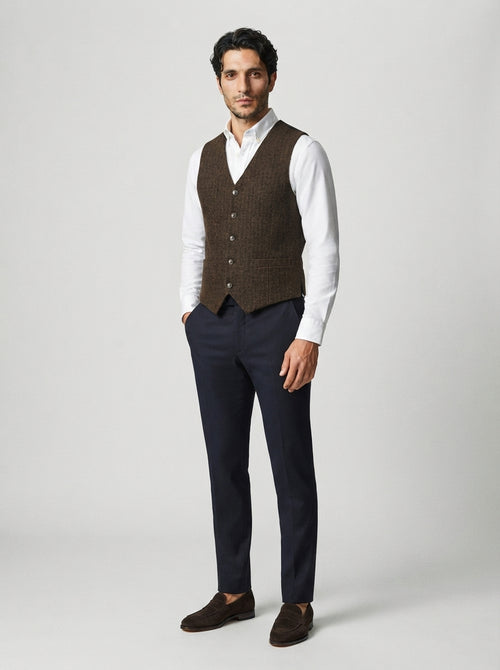 The Cavendish Tailored Vest in Brown