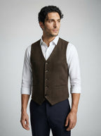 The Cavendish Tailored Vest in Brown