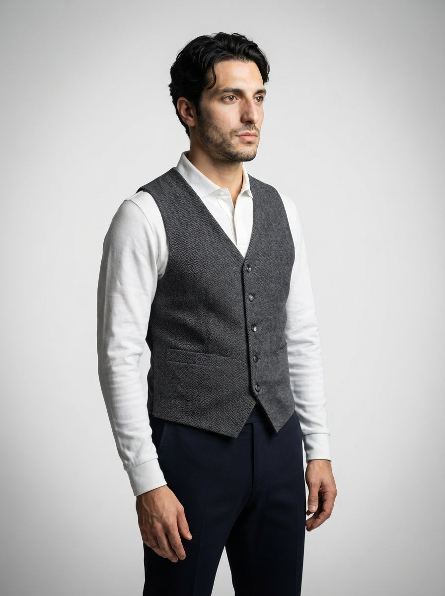 The Cavendish Tailored Vest in Gray