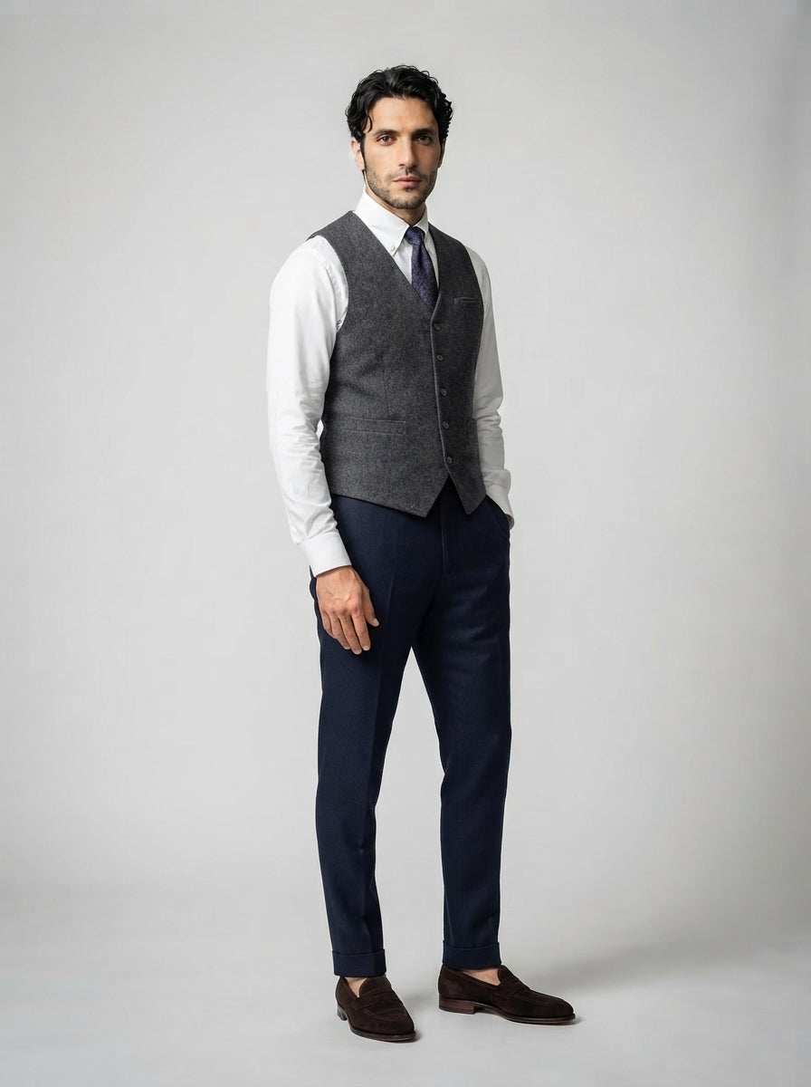 The Cavendish Tailored Vest in Gray