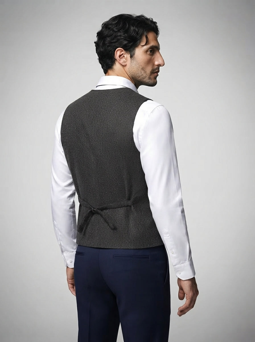 The Cavendish Tailored Vest in Gray