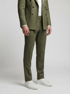 The Kingsbridge Double Breasted Suit in Olive