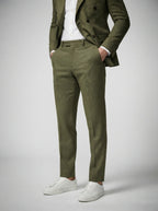 The Kingsbridge Double Breasted Suit in Olive