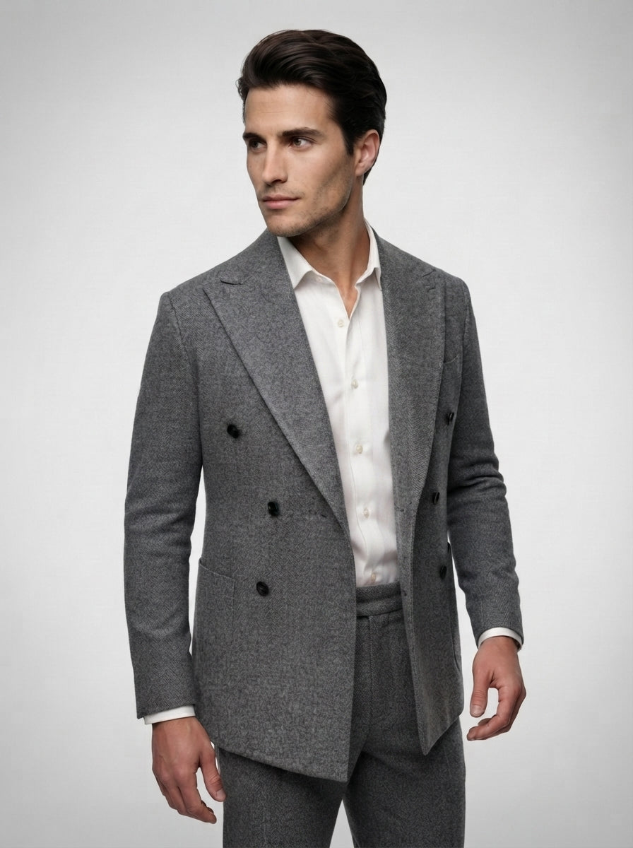 The Kingsbridge Double Breasted Suit in Gray
