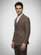 The Kingsbridge Double Breasted Suit in Brown