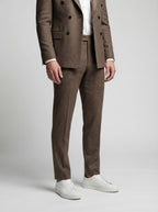 The Kingsbridge Double Breasted Suit in Brown