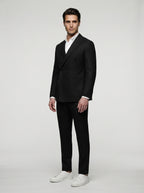 The Kingsbridge Double Breasted Suit in Black