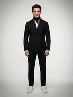 The Kingsbridge Double Breasted Suit in Black